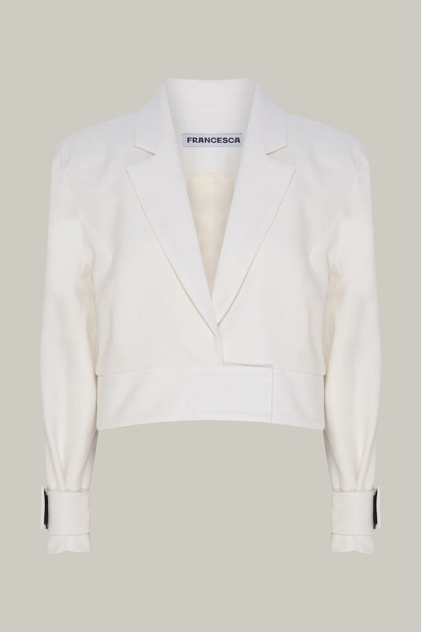 BLAZER CURTO VELCRO PESPONTO - OFF WHITE