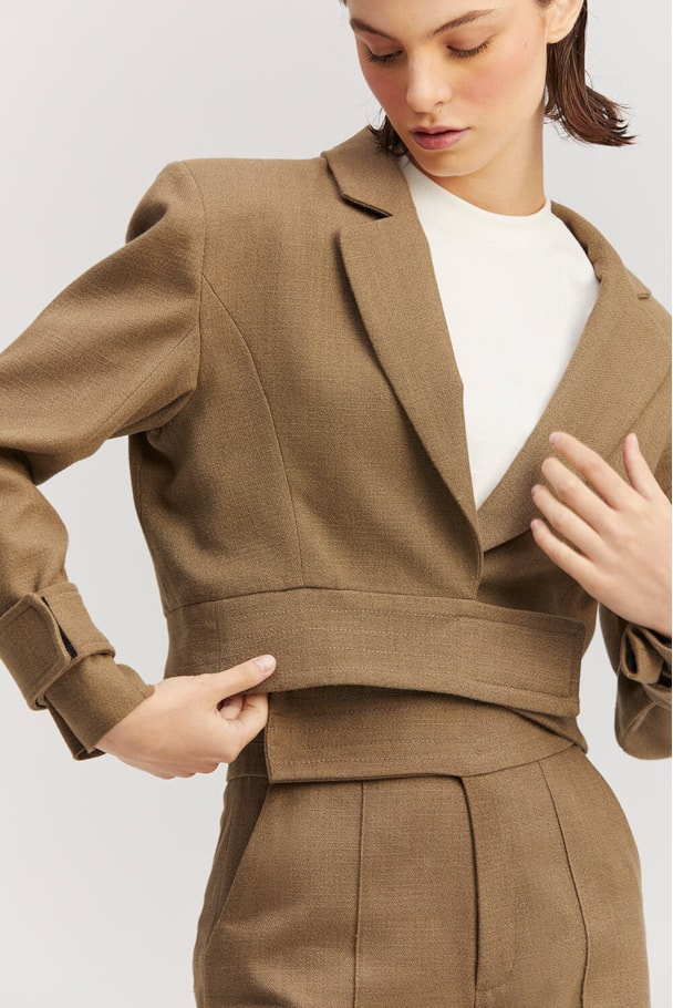 BLAZER CURTO VELCRO PESPONTO - VERDE