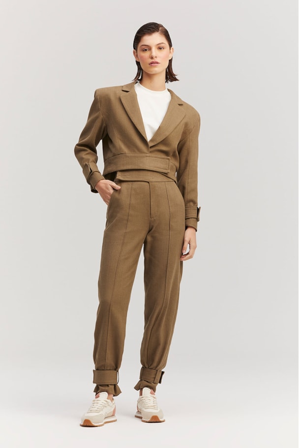 BLAZER CURTO VELCRO PESPONTO - VERDE