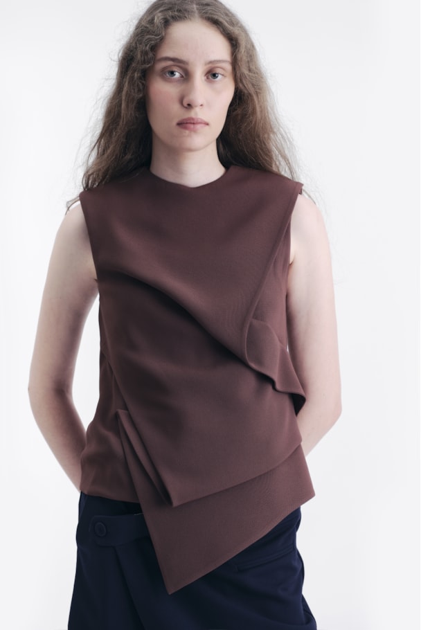 BLUSA DRAP NOOK - MARROM