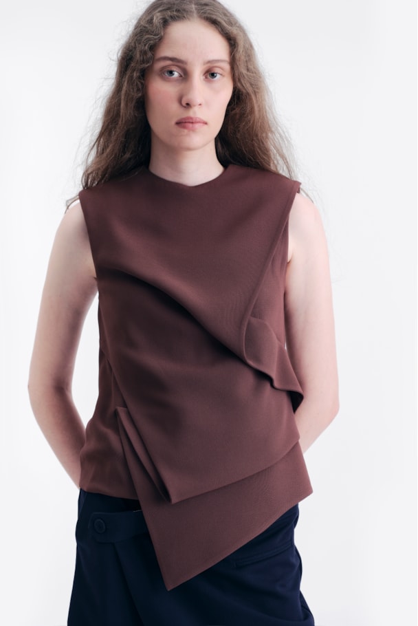 BLUSA DRAP NOOK - MARROM