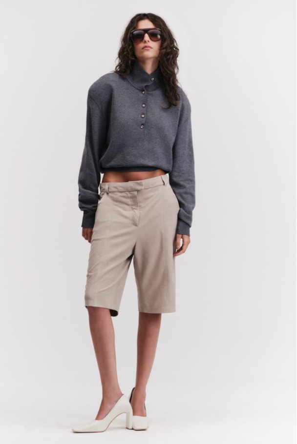 BLUSA POLO TRICOT BASE - GRAFITE