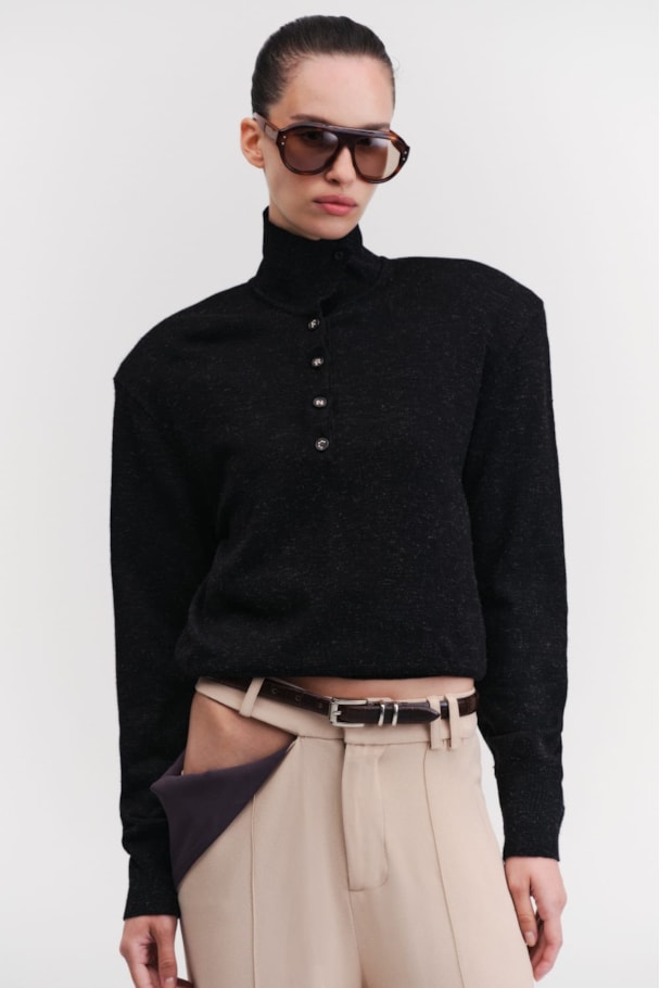 BLUSA POLO TRICOT BASE - PRETO