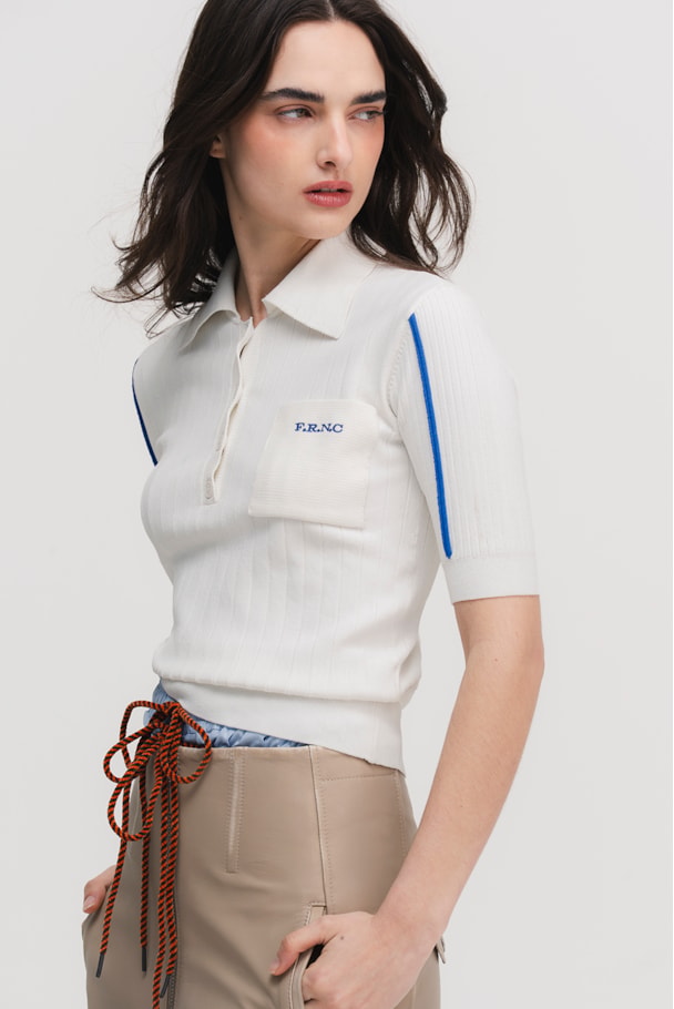 BLUSA POLO TRICOT NIDO - OFF WHITE