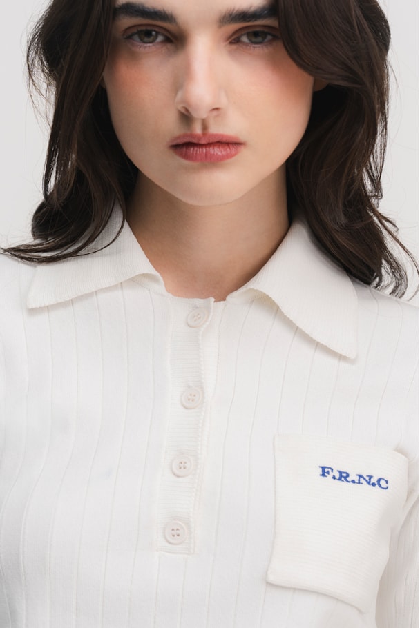 BLUSA POLO TRICOT NIDO - OFF WHITE