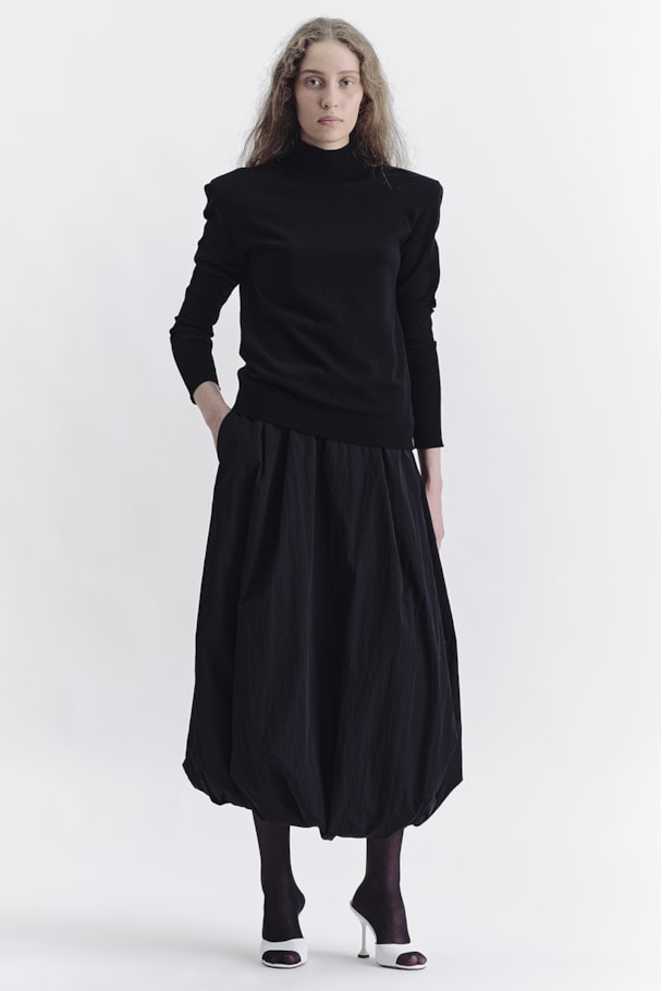 BLUSA TRICOT OMBREIRAS - PRETO