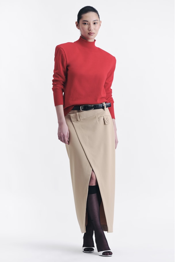 BLUSA TRICOT OMBREIRAS - VERMELHO