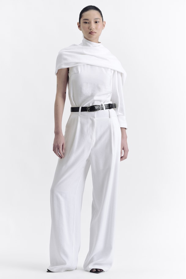 CALÇA DUPLO CÓS TWILL - OFF WHITE