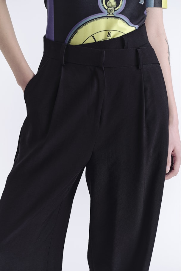 CALÇA DUPLO CÓS TWILL - PRETO