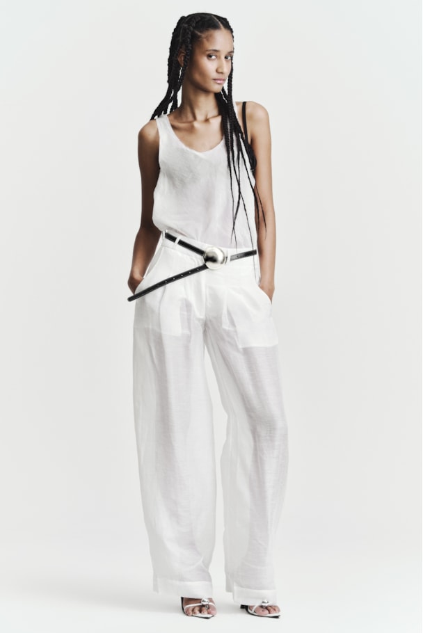 CALÇA RETA ORGANZA - OFF WHITE