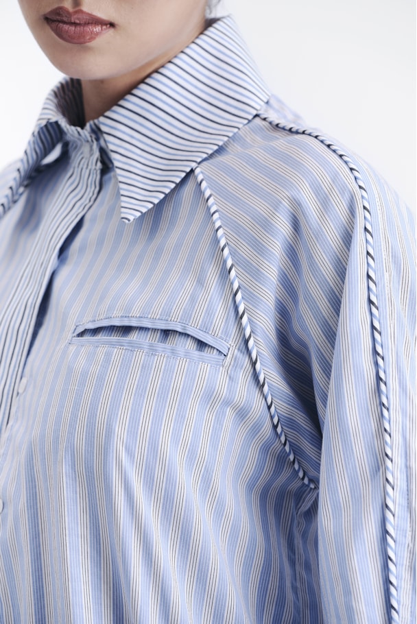 CAMISA EGG FIO TINTO - LISTRA AZUL OFF