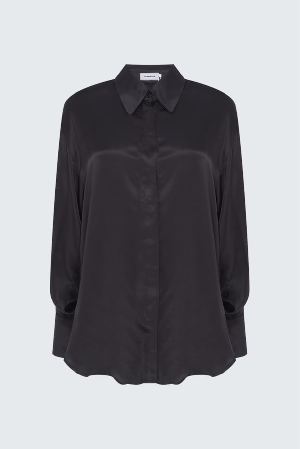 CAMISA OVER SEDA - PRETO