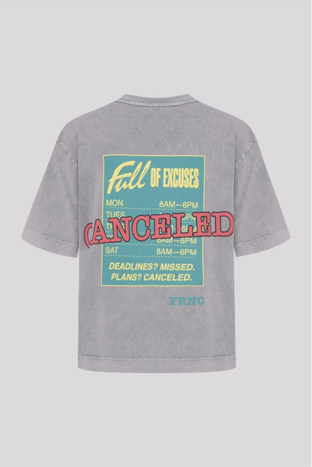 CAMISETA BOXY EXCUSES - GRAFITE