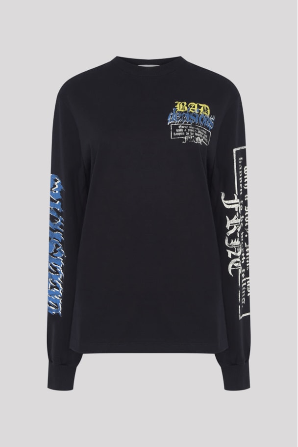 CAMISETA MANGA LONGA BAD - PRETO