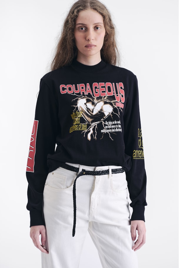 CAMISETA MANGA LONGA CORAGEOUS - PRETO