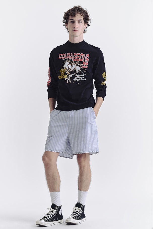 CAMISETA MANGA LONGA CORAGEOUS - PRETO