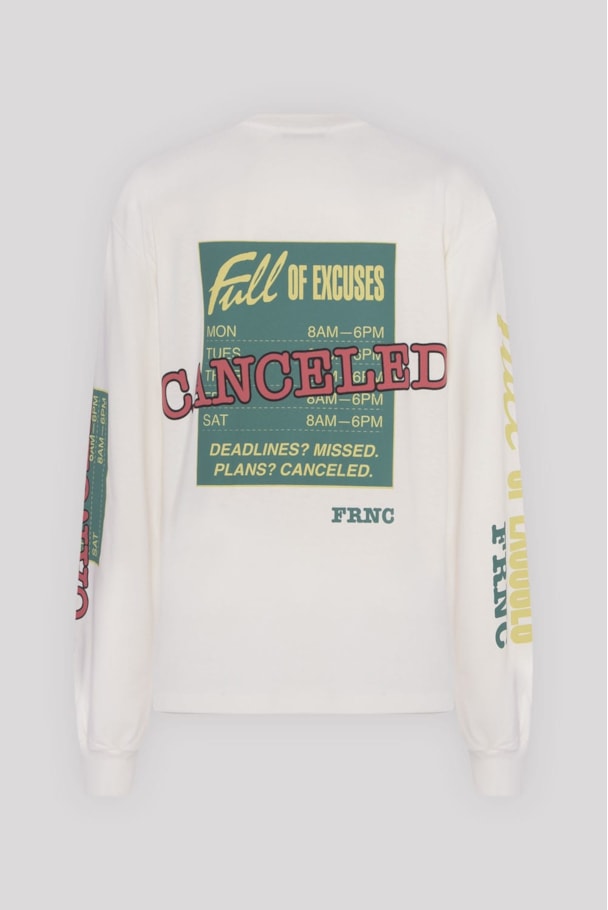 CAMISETA MANGA LONGA EXCUSES - OFF WHITE