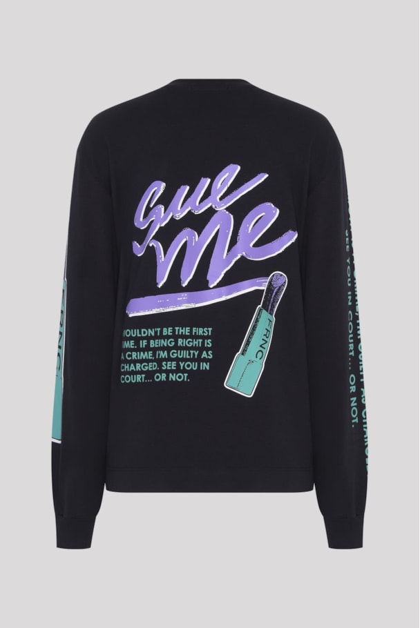 CAMISETA MANGA LONGA SUE ME - PRETO