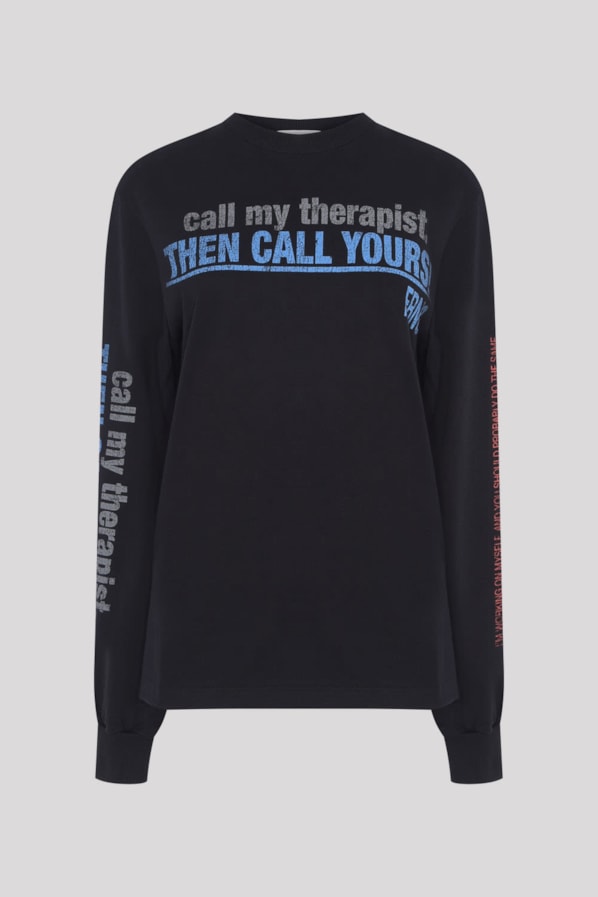 CAMISETA MANGA LONGA THERAPIST - PRETO