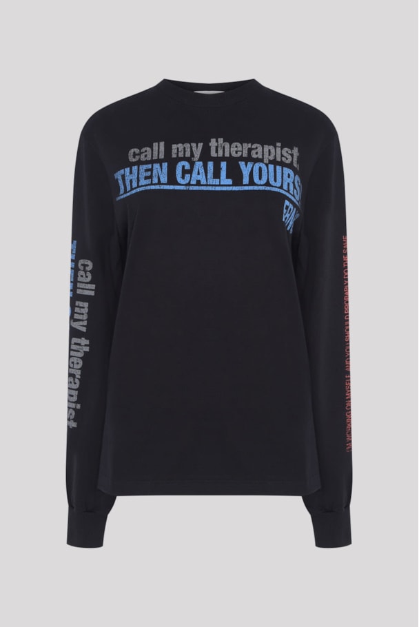 CAMISETA MANGA LONGA THERAPIST - PRETO