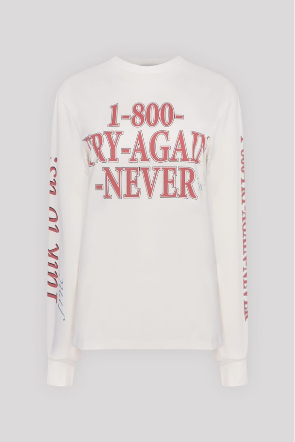 CAMISETA MANGA LONGA TRY AGAIN - OFF WHITE