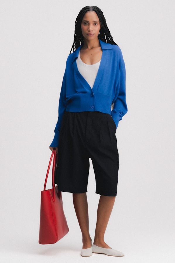 CARDIGAN TRICOT NIDO - BIC BLUE