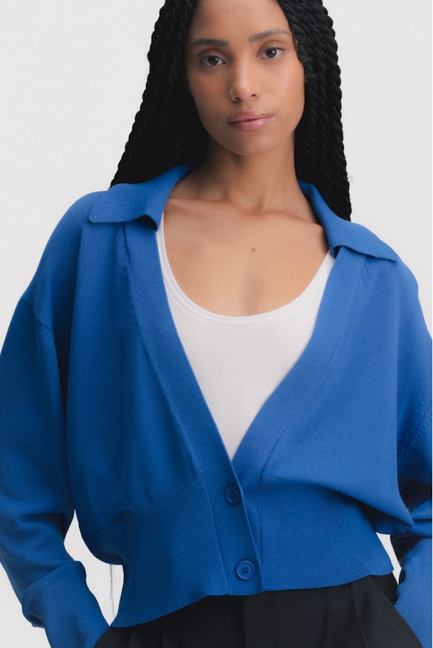 CARDIGAN TRICOT NIDO - BIC BLUE