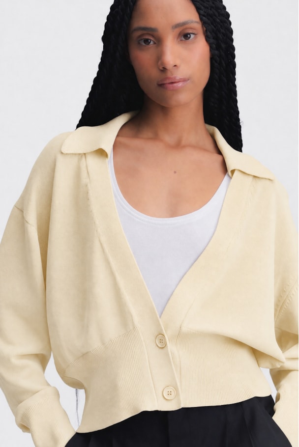 CARDIGAN TRICOT NIDO - MANTEIGA