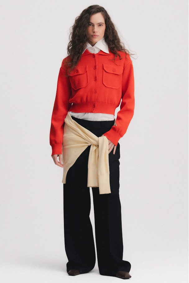 CARDIGAN TRICOT WEFT
                                 - VERMELHO