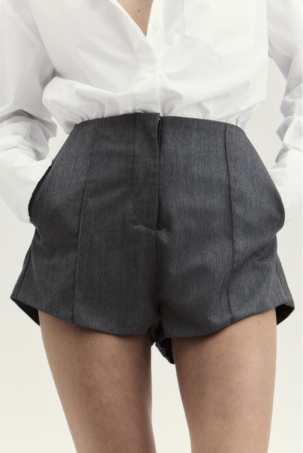 HOT PANTS VESTON - CINZA AÇO