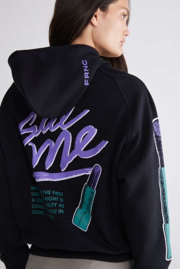 MOLETOM CAPUZ SUE ME - PRETO