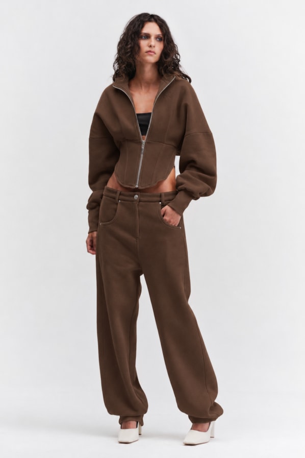 MOLETOM CORSET NOR - MARROM
