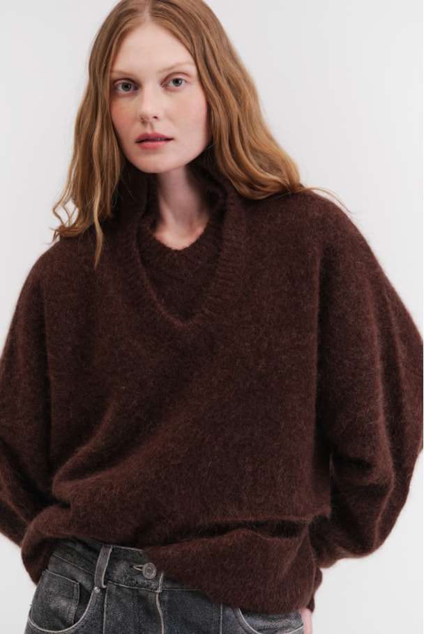 PULLOVER OVERSIZED FRNC - MARROM