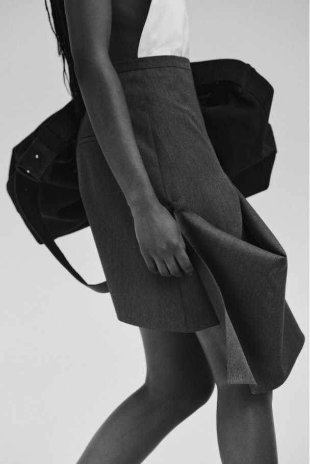 SAIA ASSIMÉTRICA VESTON - CINZA AÇO