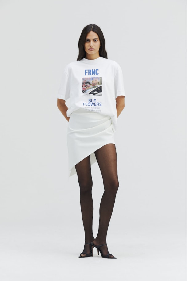 T SHIRT BUY FLOWERS - OFF WHITE