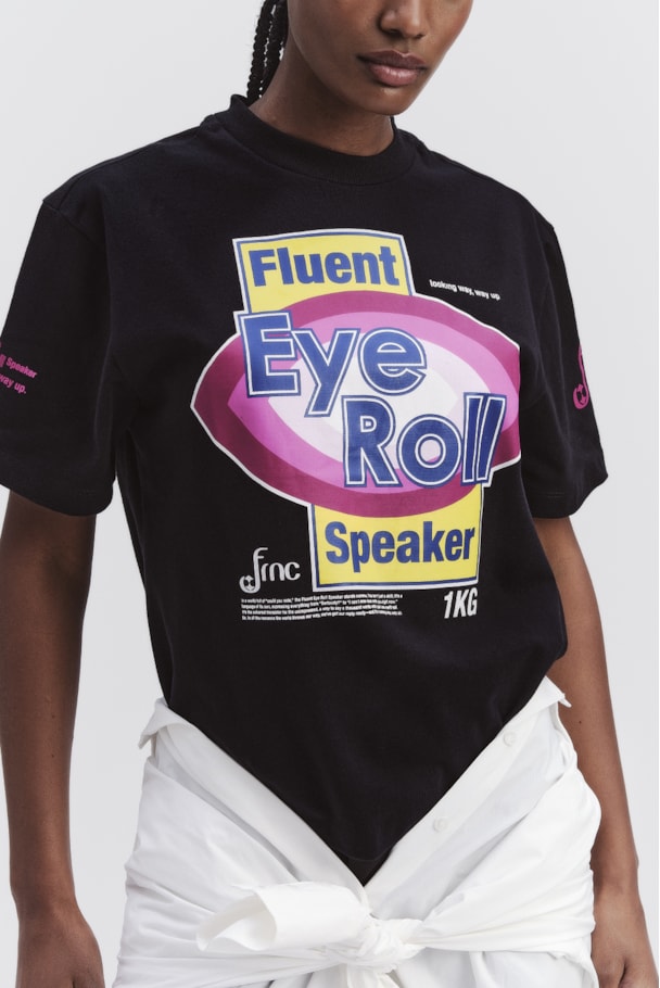 T SHIRT EYE ROLL - PRETO