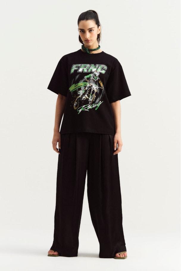 T SHIRT FRNC RACING BLACK - PRETO