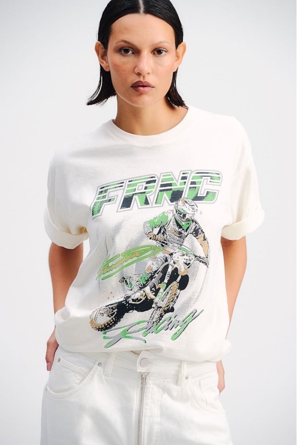 T SHIRT FRNC RACING OFF - BRANCO