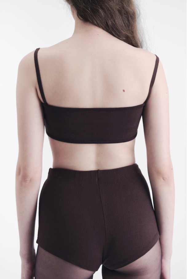 TOP TRICOT TUBULAR - MARROM