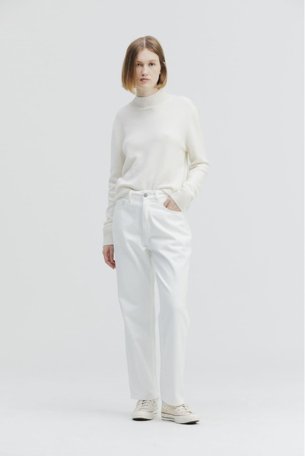 TRICOT CASHMERE GOLA - OFF WHITE