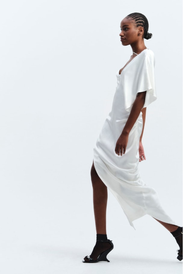 VESTIDO ABAS SEDA - OFF WHITE