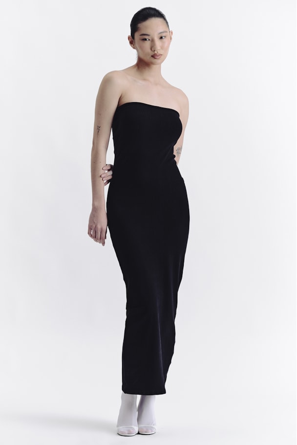 VESTIDO TRICOT TUBULAR - PRETO