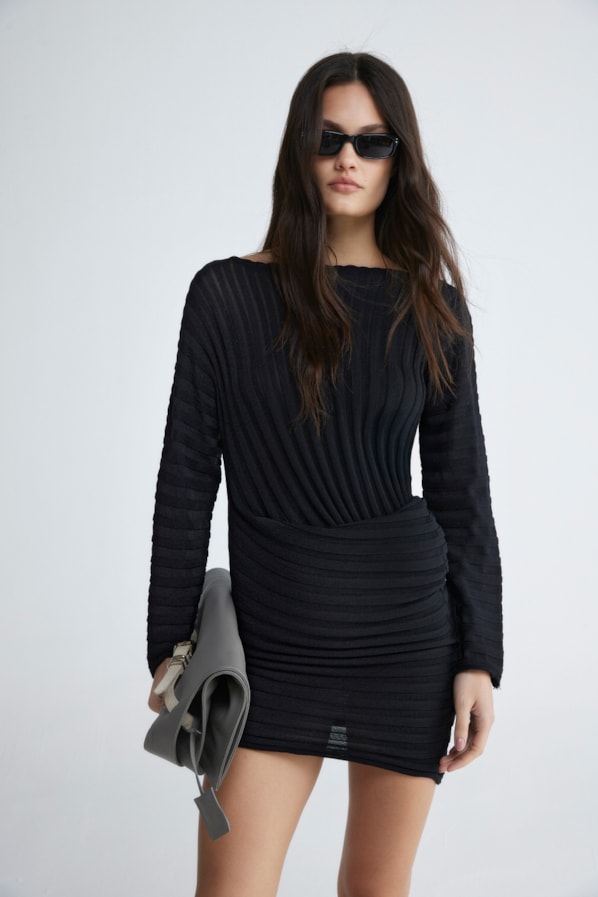 VESTIDO TRICOT WEFT - PRETO