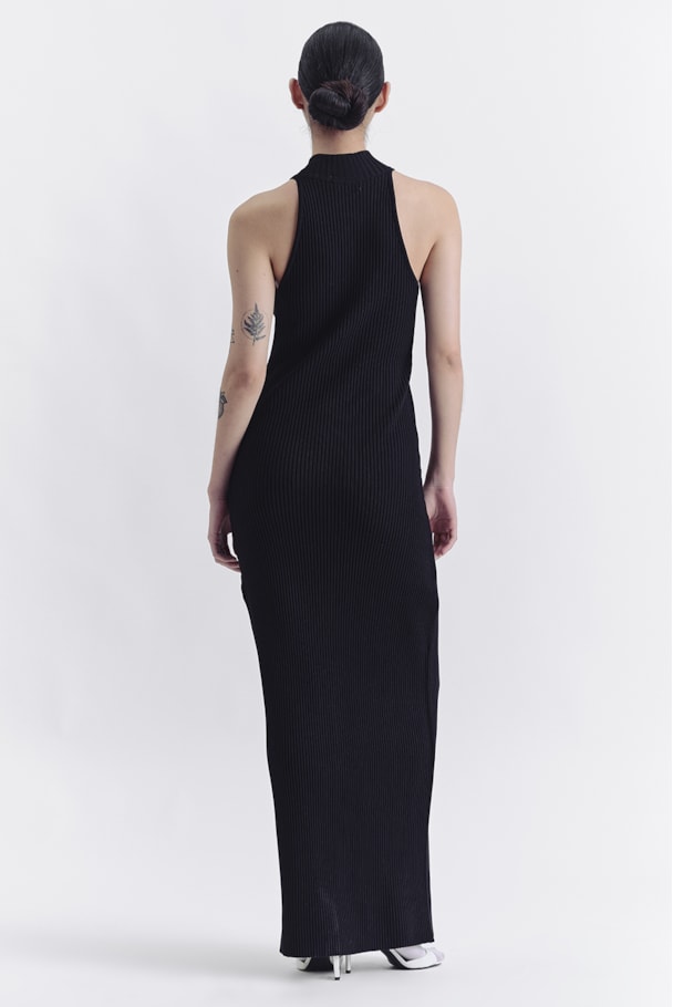 VESTIDO TRICOT ZIPER - PRETO