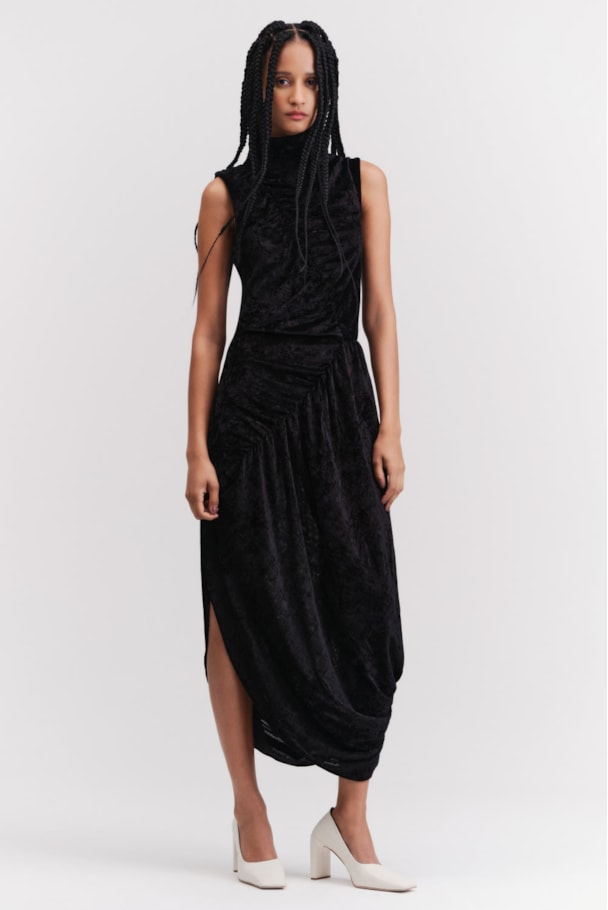 VESTIDO VELOUR - PRETO